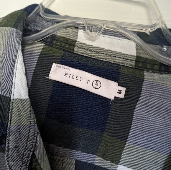 Mabry Chambray plaid relaxed soft blouse - Picture 3 of 5